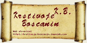 Krstivoje Boščanin vizit kartica